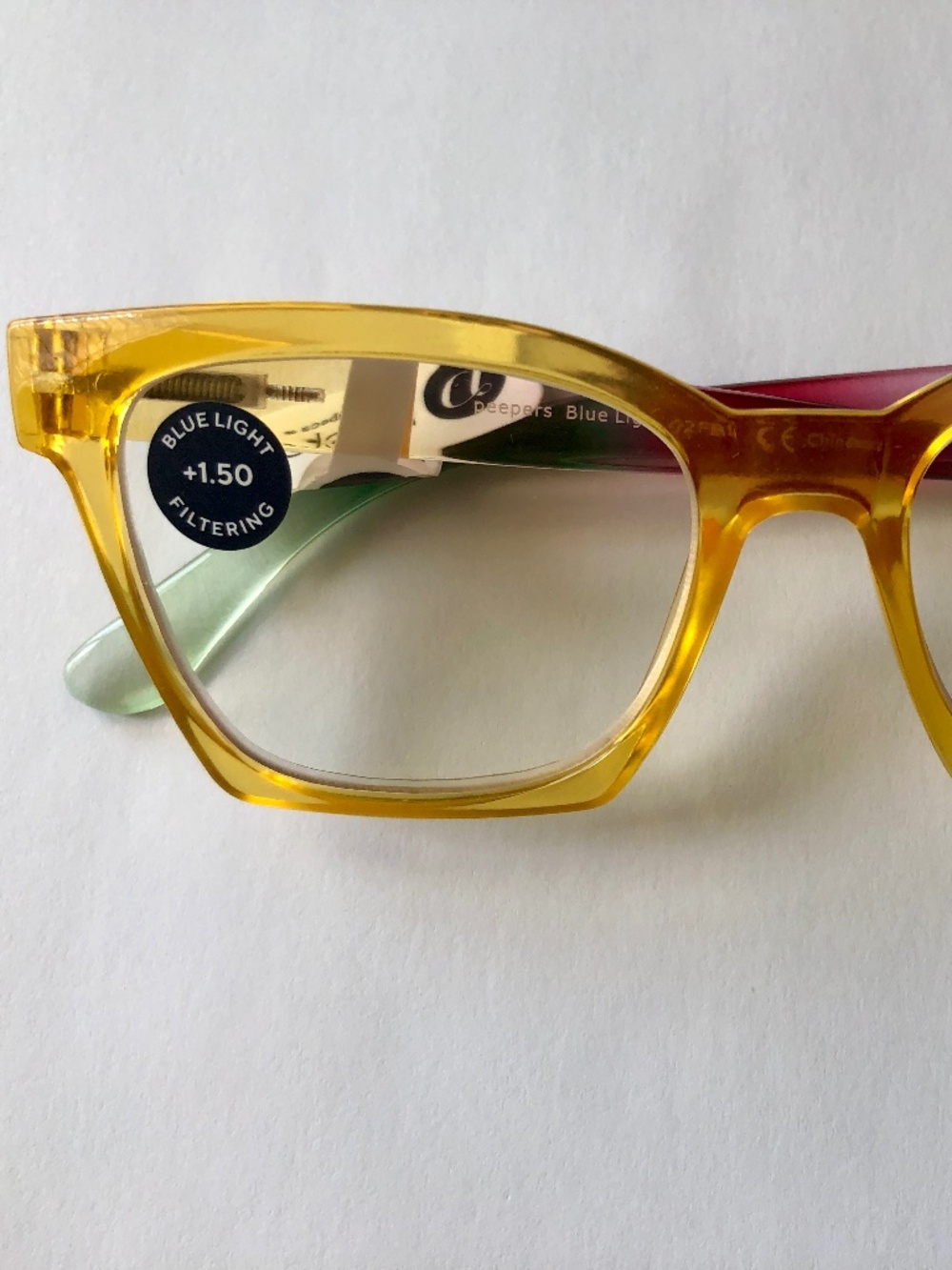 New Peepers Yellow Ombre Reading Glasses +1.50